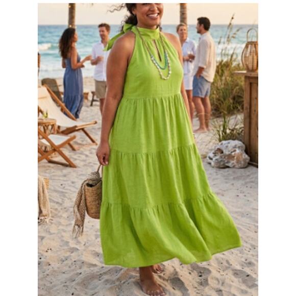 Soft Surroundings Dresses & Skirts - Soft Surroundings Allegory Linen Maxi Dress – Green – Size 1X – NWT